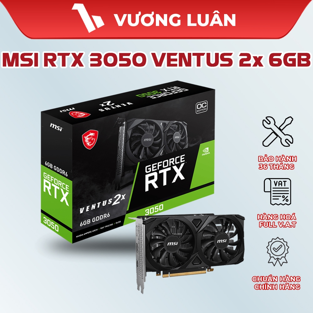 VGA Card màn hình MSI GeForce RTX 3050 VENTUS 2X 6G OC