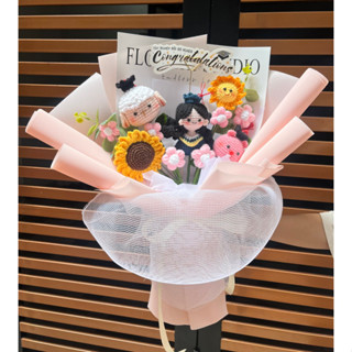   SHIP HỎA TỐC HÀ NỘI  Bó hoa heo tốt nghiệp   heo gà thỏ loppy gấu đội mũ cử nhân bằng len handmade 