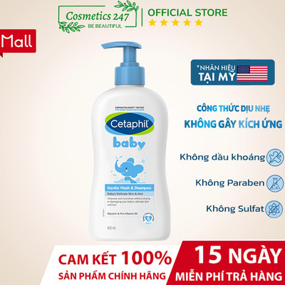 [LIVE] Sữa tắm gội dịu lành cho bé CETAPHIL BABY GENTLE WASH & SHAMPOO 400ML