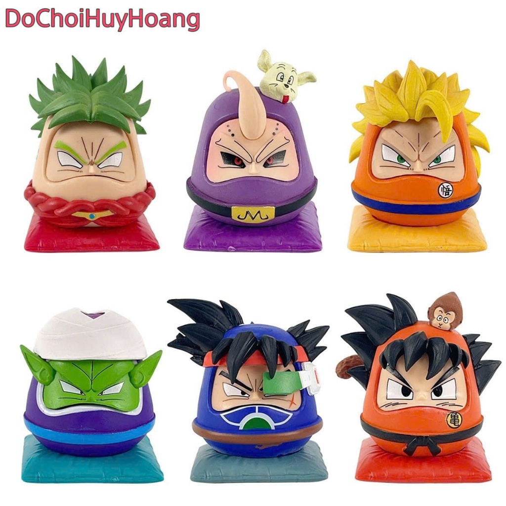 Mô hình bộ tượng Songoku Mabuu piccolo lật đật 7 viên ngọc rồng dragon ball 6-7cm
