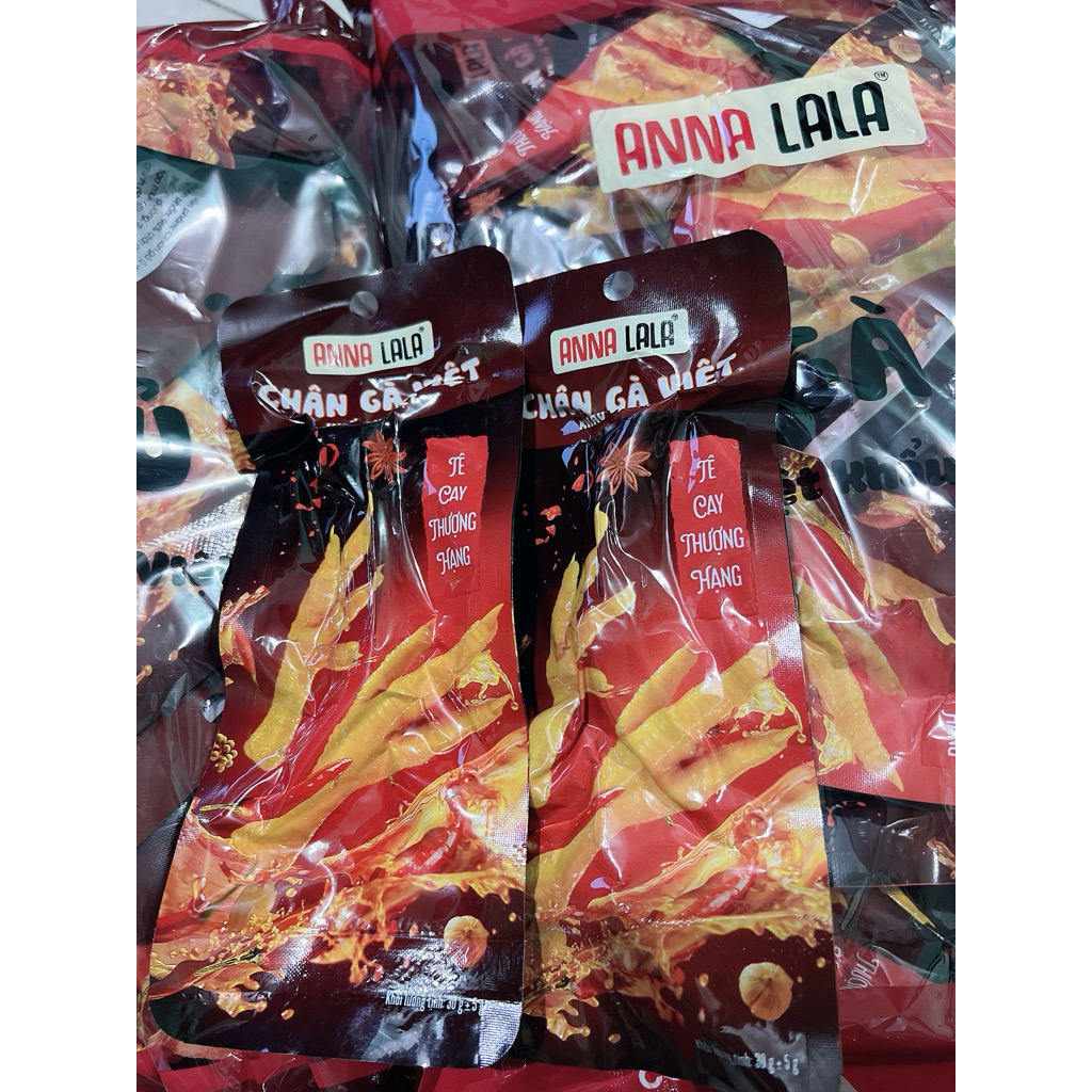 30 Chân gà Tê cay thượng hạng 30g Anna Lala - chân gà Việt, Khẩu vị Việt, chuẩn vị cay ngon