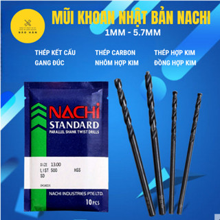  Mũi Khoan Sắt NACHI Chính Hãng  1mm - 5.7mm  – Đa Năng Khoan Thép Inox Gỗ Cao Cấp Nhật Bản 