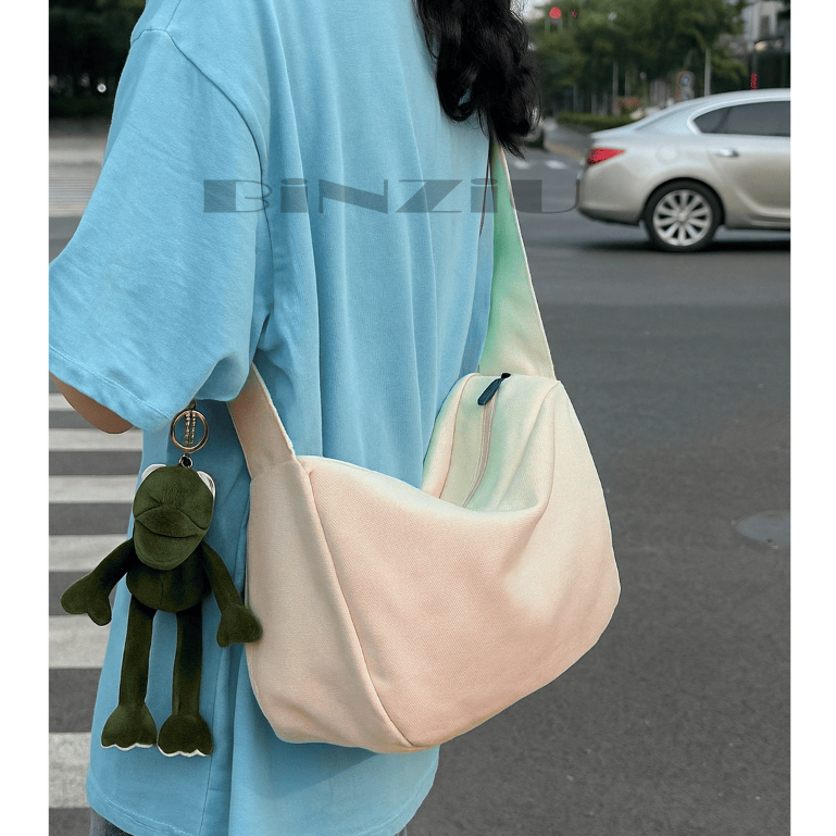 TÚI TOTE ĐEO CHÉO THỜI TRANG VẢI CANVAS PHONG CÁCH ULZZANG ĐỂ SÁCH A4 | BigBuy360 - bigbuy360.vn