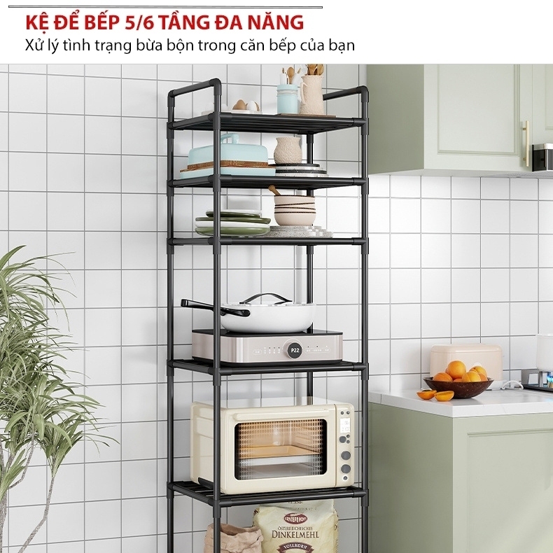𝑴𝒂𝒓𝒔 Kệ Nhà Bếp Kệ Để Đồ Đa Năng Kệ Sắt 3/4/5/6 Tầng 150KG sơn tĩnh điện chống rỉ | BigBuy360 - bigbuy360.vn