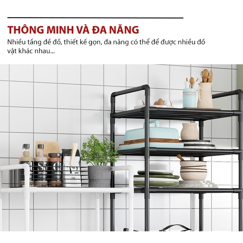 𝑴𝒂𝒓𝒔 Kệ Nhà Bếp Kệ Để Đồ Đa Năng Kệ Sắt 3/4/5/6 Tầng 150KG sơn tĩnh điện chống rỉ | BigBuy360 - bigbuy360.vn