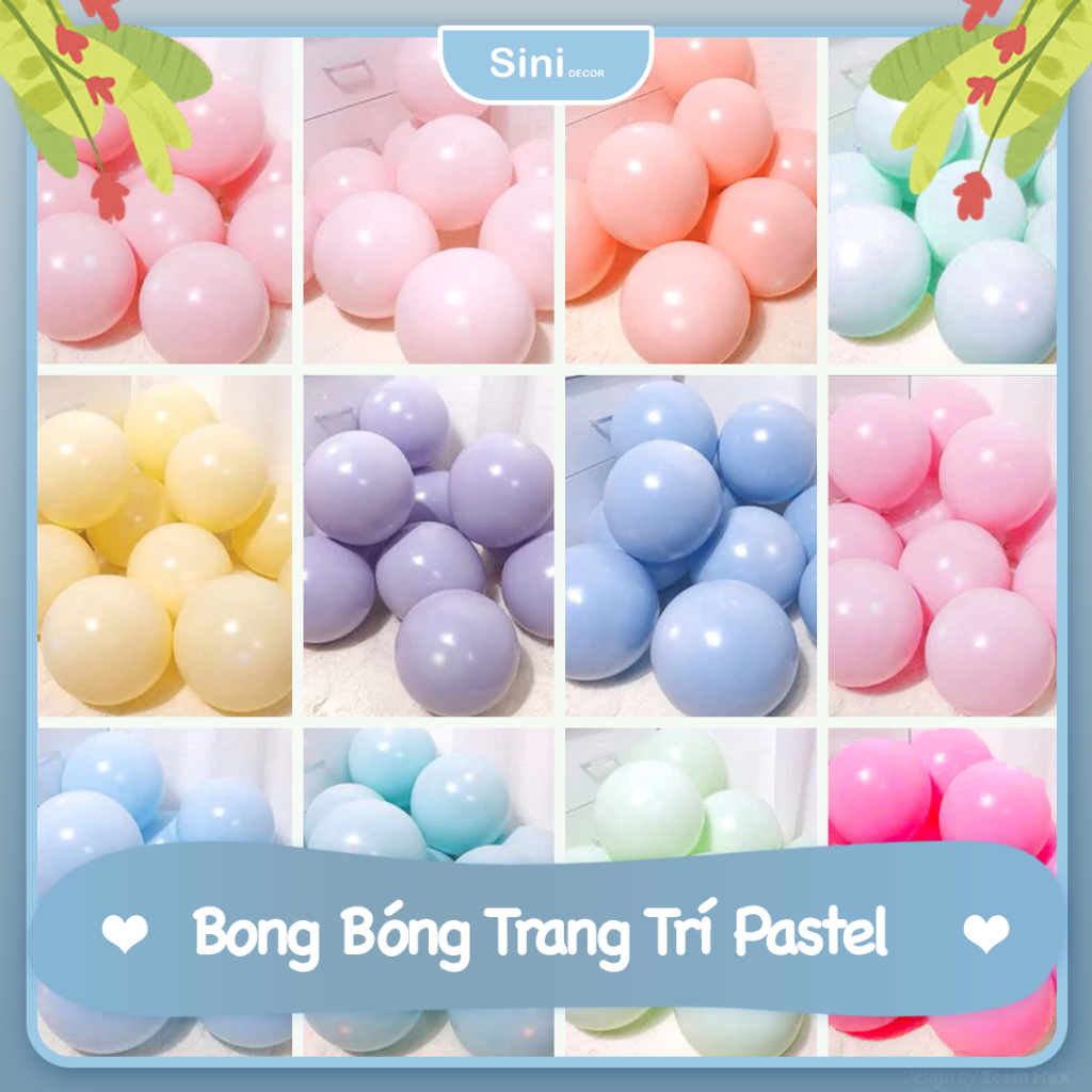 Bong Bóng Trang Trí Sinh Nhật Sini Decor - Bóng Sinh Nhật Pastel Macaron 10 Inch 5 Inch Nhiều Màu