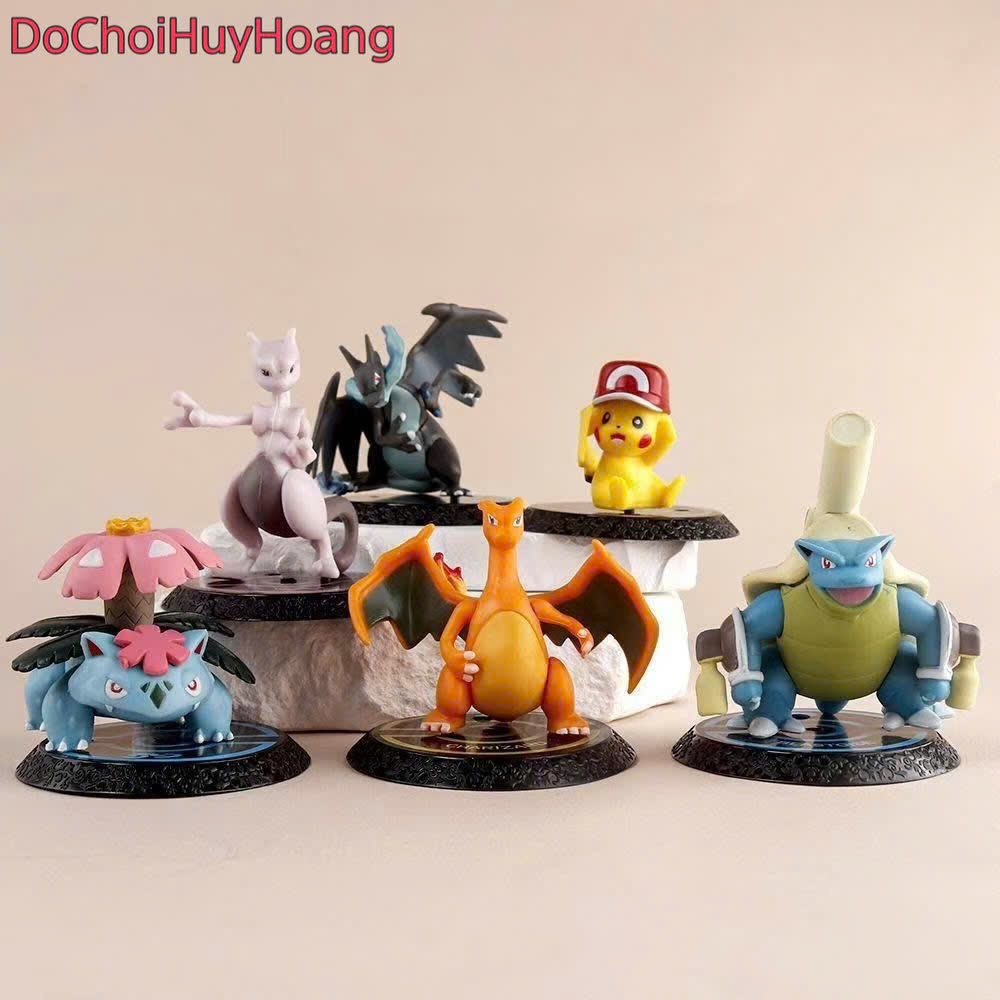 Mô hình tượng pokemon Pikachu Greninja Mewtwo Blastoise Venusaur Lizard Charizard 5-7cm