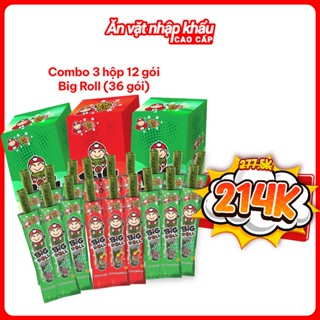 [DEAL XỊN - 214K COMBO 3 HỘP X 12 GÓI] Snack Rong Biển Taokaenoi BIG ROLL Ăn Vặt Nhập Khẩu Thái Lan Chính Hãng Nhiều Vị