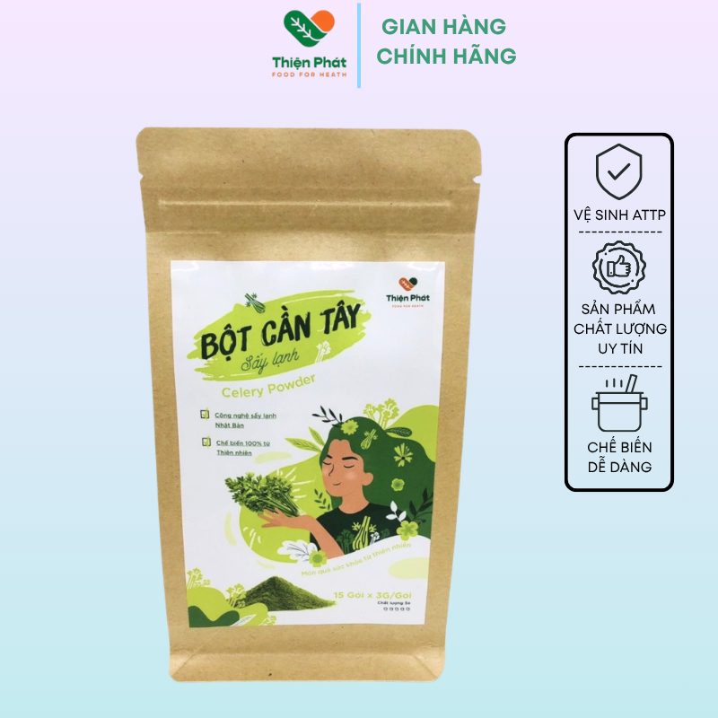 Bột Cần Tây Sấy Lạnh Nguyên Chất, Hỗ Trợ Sáng Da, Thanh Lọc Cơ Thể - Thiện Phát Food