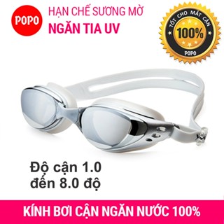 Kính bơi cận thị 610 POPO có độ từ 1,5 đến 8.0 cản UV sử dụng cho người lớn nam nữ trẻ em từ 8 tuổi