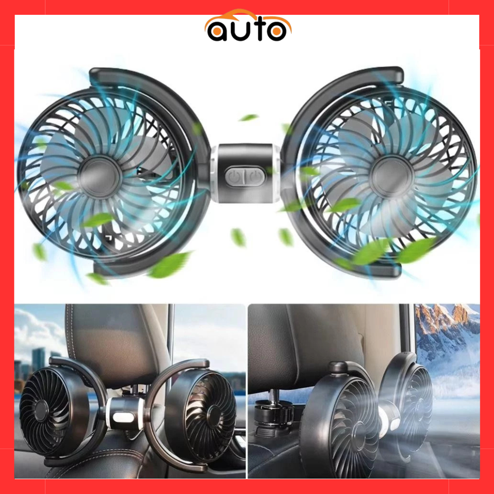 Quạt Đôi Mini Làm Mát Trên Ô Tô