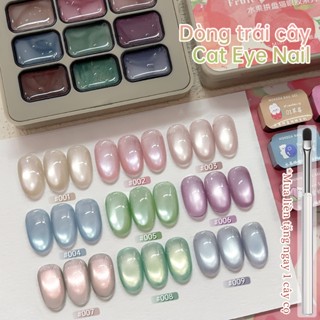MORDDA Sơn móng tay dạng gel siêu sáng hình mắt mèo trái cây mới 9 màu thích hợp cho tiệm làm móng và làm quà tặng