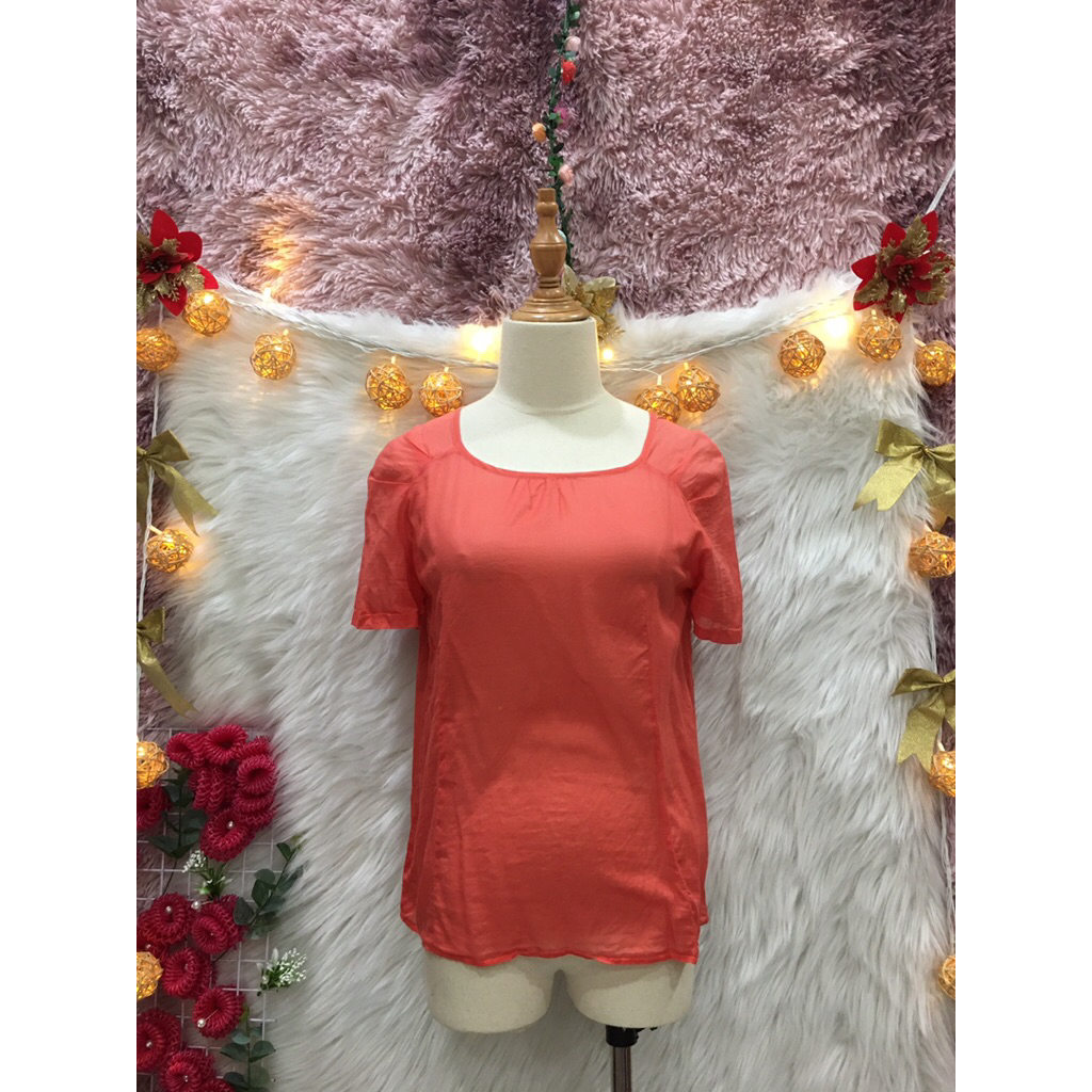 (A59)Áo Cổ Vuông Tay Xếp Ly 2 hand- Hiệu Yessy- Size S- M nhỏ (A59)🌹