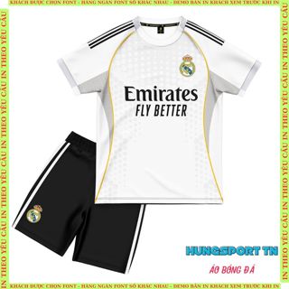 Real Madrid trẻ em, quần áo bóng đá trẻ em, đồ đá banh, siêu dễ thương, thun lạnh cao cấp không nhăn HUNGSPORT TN