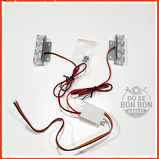 Đèn Chớp Cảnh Sát, Đèn Chớp Police - Loại 3 Bóng 12V ( Giá 1 Vỉ 2 Cặp)