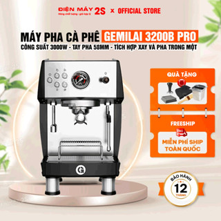 [HCM-Hàng sẵn] Máy Pha Cà Phê Gemilai CRM 3200B Pro New 2025 - Công Suất 120 Ly Bán Hàng Tốc Độ Cao, Nồi Hơi Riêng Biệt