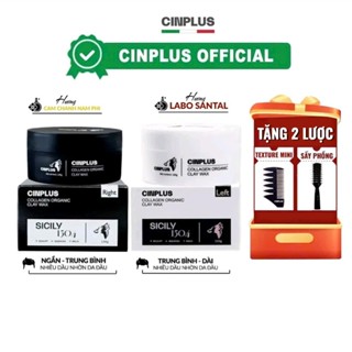 Sáp vuốt tóc nam SICILY CINPLUS CLAY WAX 100gr Left Trắng , Right Đen + Tặng 2 lược tạo kiểu tóc