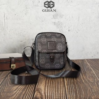  Túi đeo chéo GUSAN cao cấp GS.633 Da họa tiết sang trọng dây lụa dầy dặn móc khóa hợp kim. 