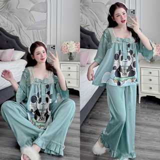 Đồ bộ Lụa xước ánh kim cao cấp bigsize
