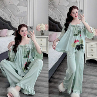 Đồ bộ Lụa xước ánh kim cao cấp bigsize