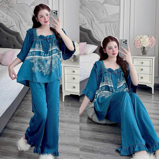 Đồ bộ Lụa xước ánh kim cao cấp bigsize