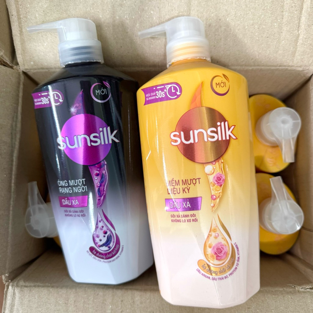 Dầu Gội Xả Sunsilk Vàng Đen Bồ Kết Mềm Mượt Giảm Khô Xơ Rối Tóc Khô Chẻ Ngọn Đen Bóng Lớn Nhỏ 650G