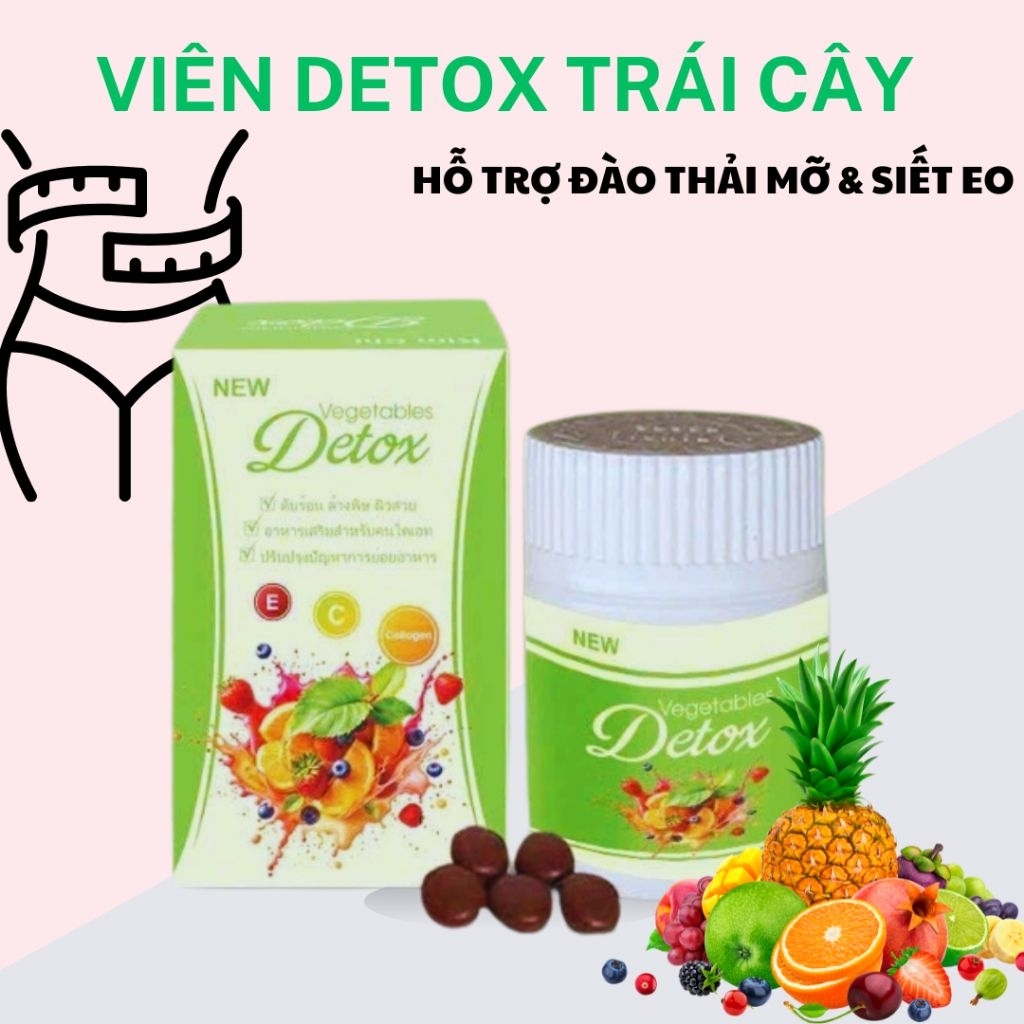 ( Có Quà + Che Tên ) Detox Viên Trái Cây Thải Mỡ & Viên Detox Trái Cây Hỗ Trợ Thải Độc