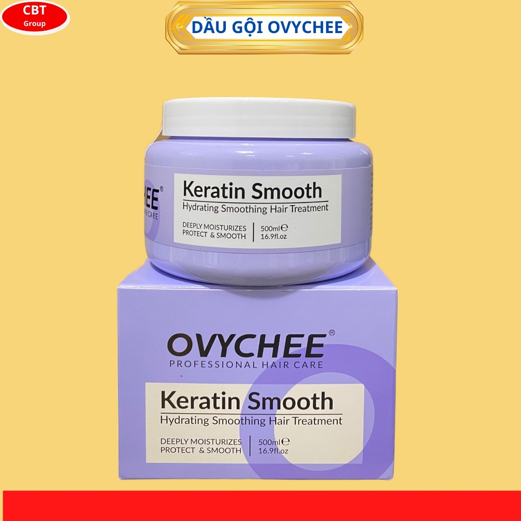 Hấp phục hồi tóc ovychee Keratin smooth 500ml dưỡng ẩm tái tạo phục hồi tóc siêu mượt