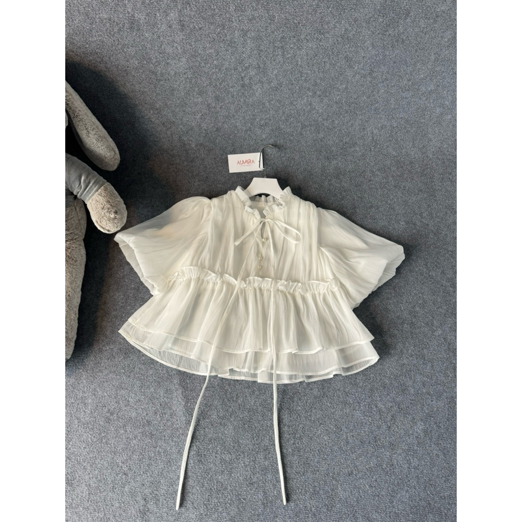 Áo Sơ Mi Babydoll Chất Tơ Xốp Bồng Bềnh Tay Phồng 2 Lớp | BigBuy360 - bigbuy360.vn