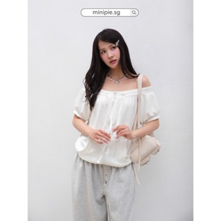 Áo Thun Boxy Kiểu Khoá Kéo Form Rộng Rút Dây Trễ Vai Chất Liệu Cotton Hàn Basic Phong Cách Hàn Quốc Cho Nữ