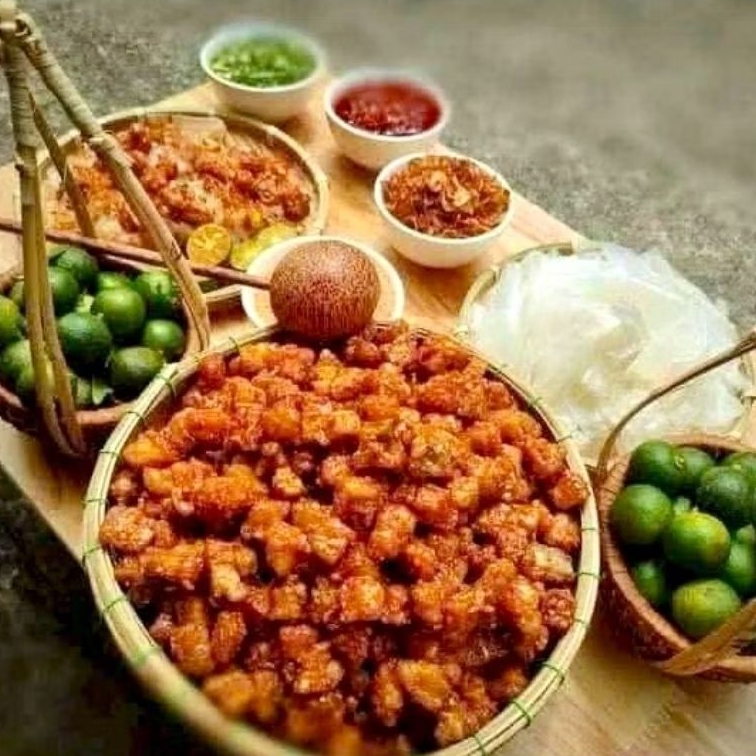 Bánh Tráng Tóp Mỡ phơi sương sa tế hành phi thơm giòn ăn vặt siêu hót