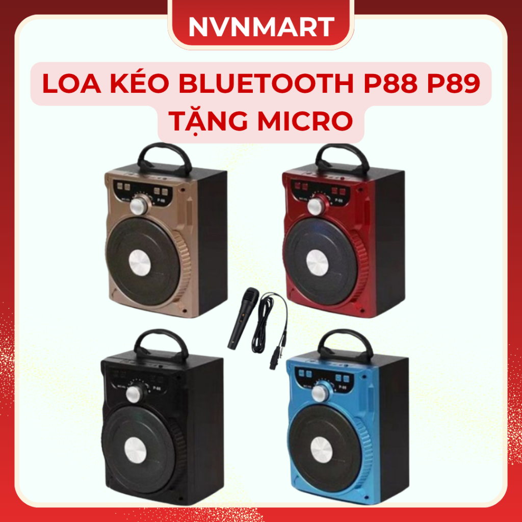 Loa Kéo Bluetooth P88 P89 - Loa Xách Tay Tặng Micro Hát Karaoke Cực Hay