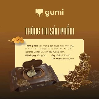 Khăn Ướt Bao Sái Lau Bàn Thờ GUMI Gói 30 Tờ Siêu Dai Hương Trầm Thơm Sạch Sẽ thờ cúng linh thiêng
