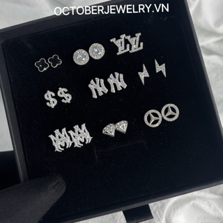  Bông tai OCTOBER JEWELRY thiết kế đơn giản phù hợp cả nam nữ 