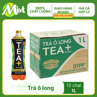   Thùng 12 chai x 1 Lít  Trà ô long Tea Plus 1 Lít. Shop Mint Mint. 