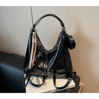  Túi xách nữ da bóng đeo vai phong cách cá tính – Túi kèm ví mini dây tết decor dáng mềm đựng vừa A4 - TXN188 