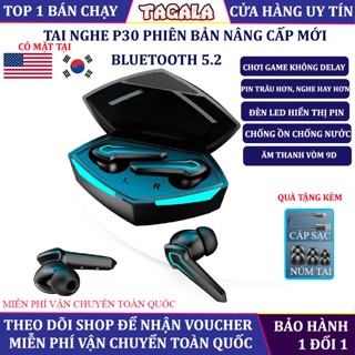  Tai nghe bluetooth 5.1 gaming p30 tai phone không dây nghe nhạc nhét tai thể thao chơi game không độ trễ chống ồn 
