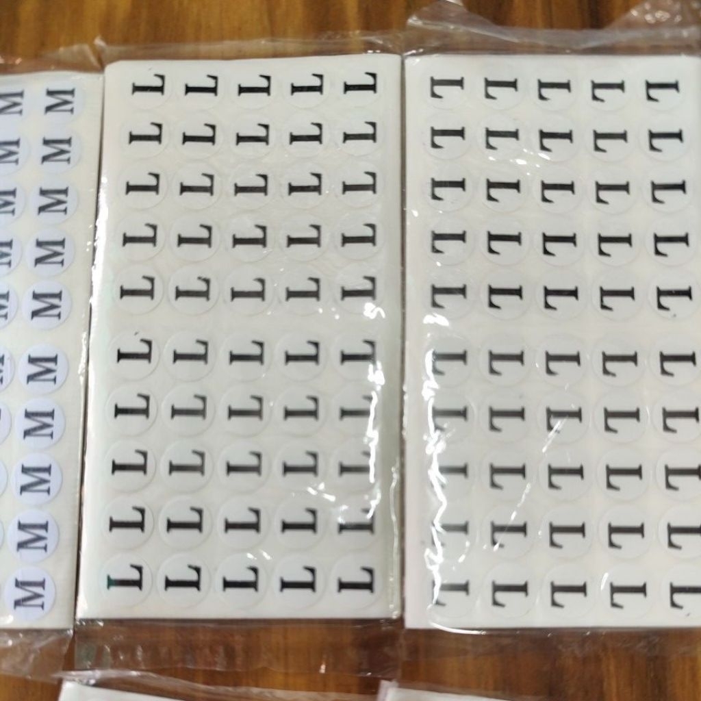 Tem Size Dán Quần Áo Các Loại - Đủ Size - 50c,100c,500c