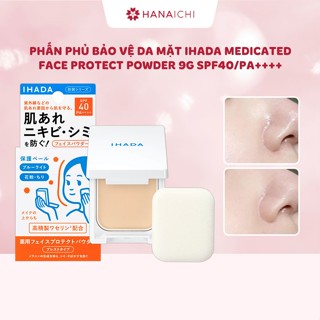  Phấn phủ bảo vệ da mặt Shiseido Ihada Medicated Face Protect Powder SPF40 PA++++ 9g dưỡng da kiềm dầu chống nắng 