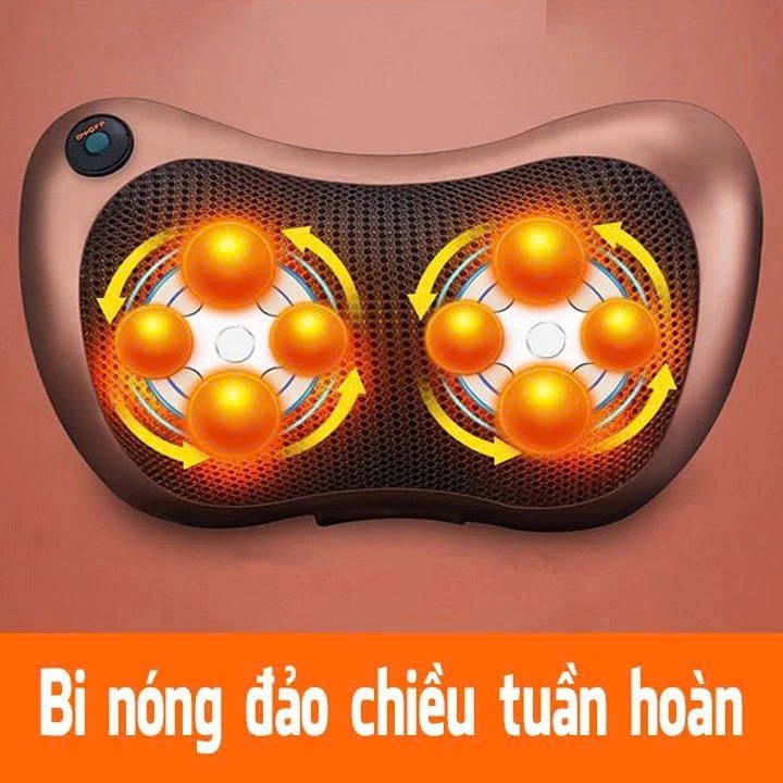 Gối Massage Hồng Ngoại 8 Bi 2 Chiều Cao Cấp - Máy Massage Cổ Vai Gáy Chính Hãng Công Nghệ Nhật Bản