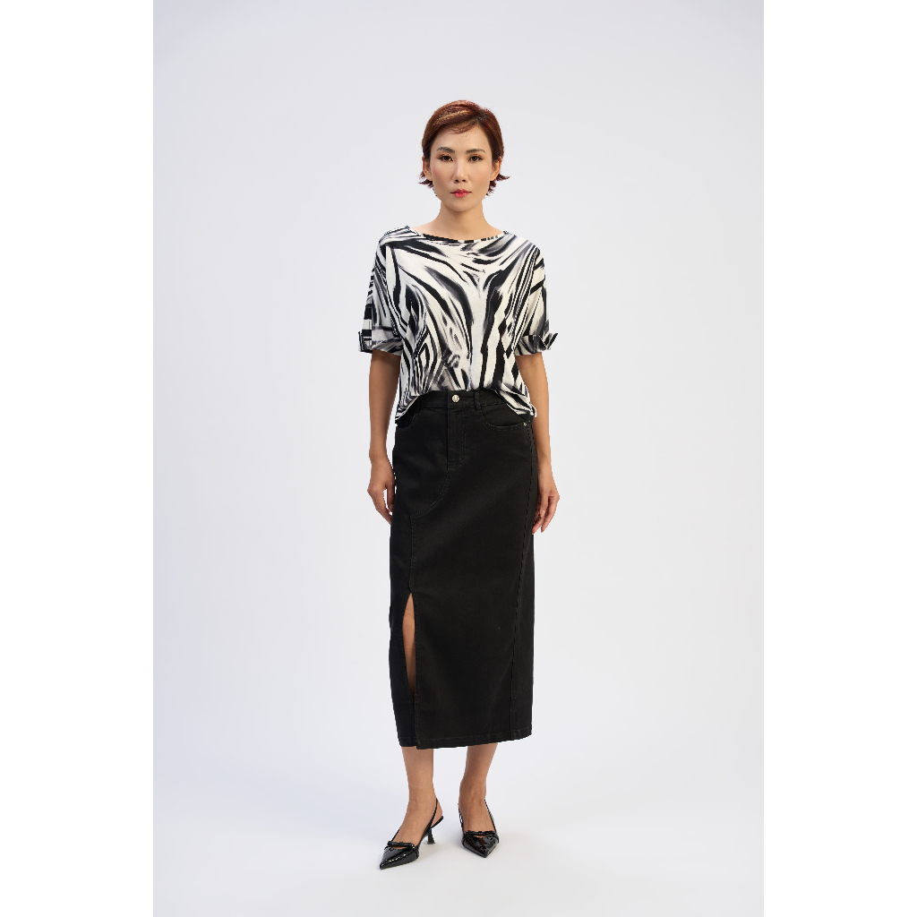 Áo T-shirt nữ tay liền cổ thuyền