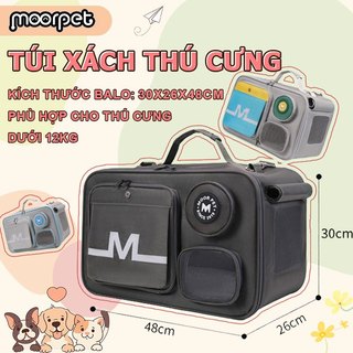 Túi xách thú cưng Moorpet, không gian rộng rãi, thoáng khí thoải mái, phù hợp cho thú cưng dưới 12kg