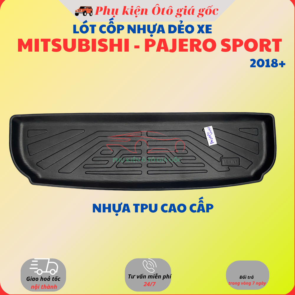 LÓT CỐP xe Mitsubishi Pajero/Pajero Sport đời 2018 -2025 Nhựa TPU cao cấp, chống thấm nước, không mù