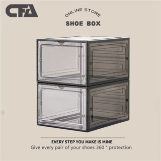 Hộp đựng giày nhựa cứng cửa trong suốt cửa nam châm size lớn nắp kính mica, Shoe box lắp ráp tiệnlợi hộp  đựng