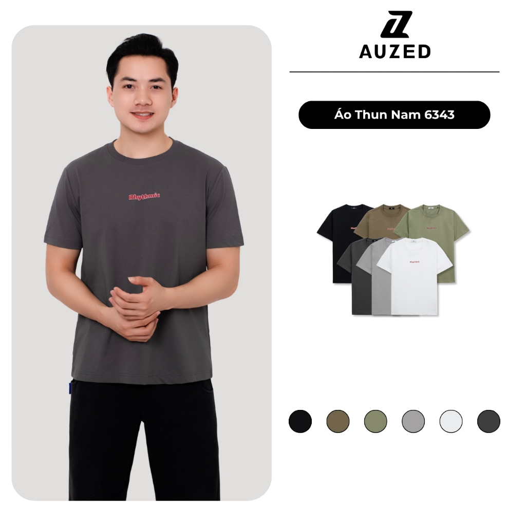 [AUZED] Áo thun nam 6343 – Cotton mềm mịn, thấm hút mồ hôi, mặc mát cả ngày