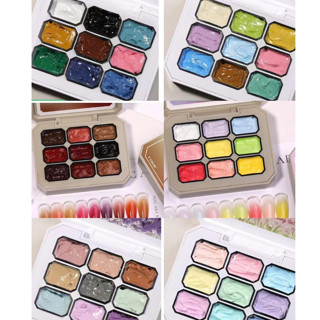 [Phần 3] Set 9 màu gel dặm ombre nail, chất gel mịn, mướt dễ vẽ và tán màu