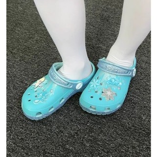  Dép sục cho bé gái giày sục trẻ em Elsa xanh siêu đẹp size 23-36 