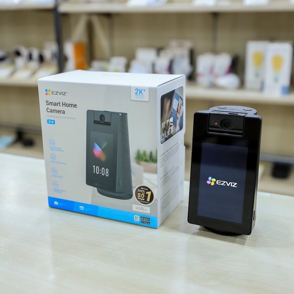 Camera có màn hình cảm ứng Ezviz S10, xoay 360, nút gọi, hàng chính hãng