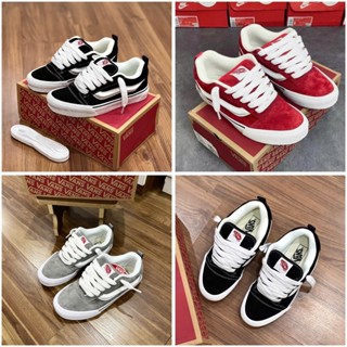 Giày Thể Thao_Van KNU Skool Đỏ Đen Xám, Giày Sneaker _Van Béo Đỏ Đen Xám Nam Nữ Full Box Bill Đủ Size 36-45