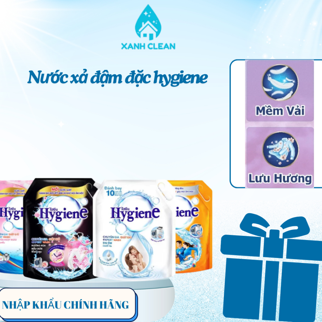 Nước Xả Vải Đậm Đặc Hygiene hương hoa tự nhiên 2000ml
